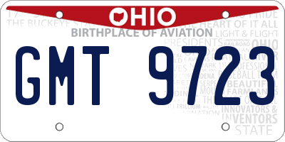 OH license plate GMT9723