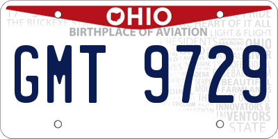 OH license plate GMT9729