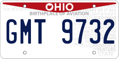 OH license plate GMT9732