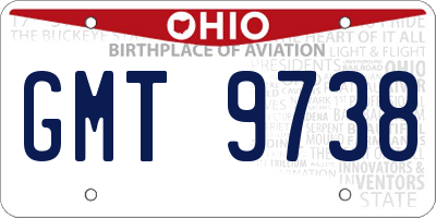OH license plate GMT9738