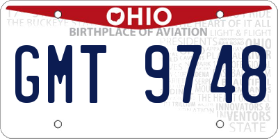 OH license plate GMT9748