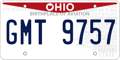 OH license plate GMT9757