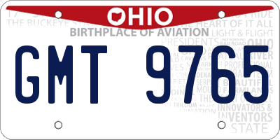OH license plate GMT9765