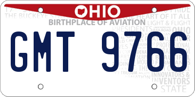 OH license plate GMT9766