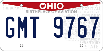 OH license plate GMT9767