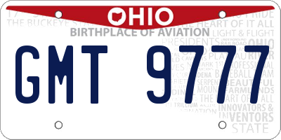 OH license plate GMT9777