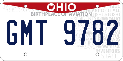 OH license plate GMT9782