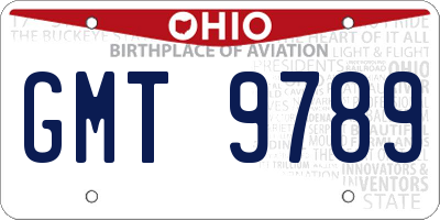OH license plate GMT9789