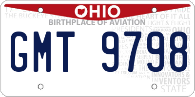 OH license plate GMT9798