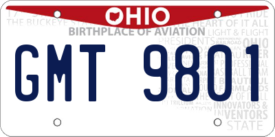 OH license plate GMT9801