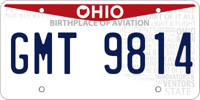 OH license plate GMT9814