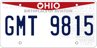 OH license plate GMT9815