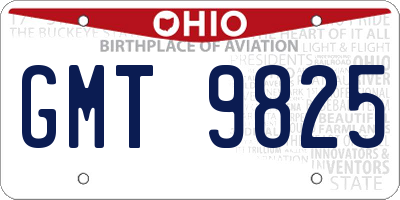 OH license plate GMT9825
