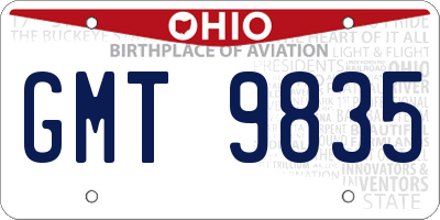 OH license plate GMT9835