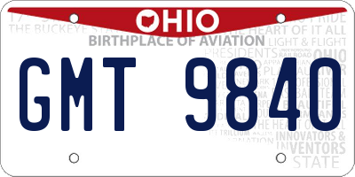 OH license plate GMT9840