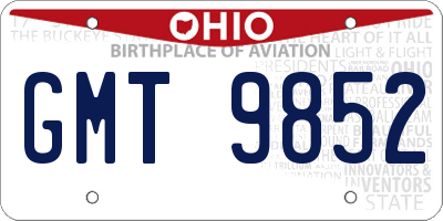 OH license plate GMT9852
