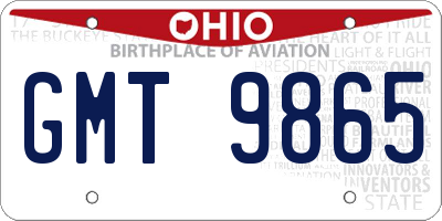 OH license plate GMT9865