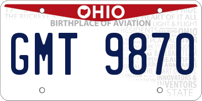 OH license plate GMT9870