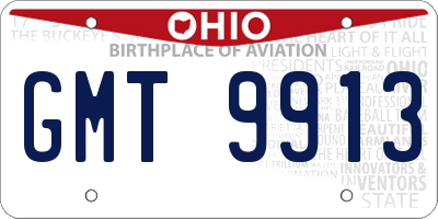OH license plate GMT9913
