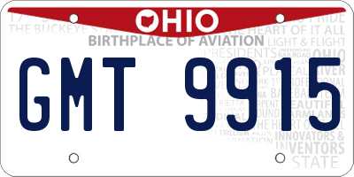 OH license plate GMT9915