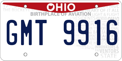 OH license plate GMT9916