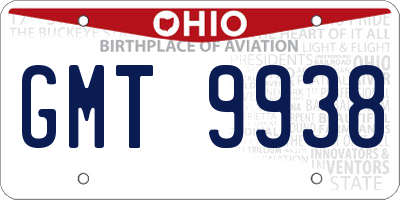 OH license plate GMT9938