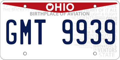 OH license plate GMT9939