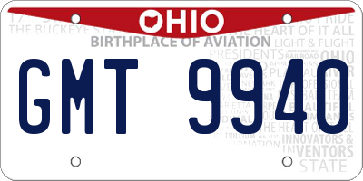 OH license plate GMT9940