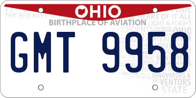 OH license plate GMT9958