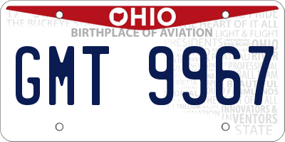 OH license plate GMT9967