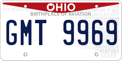 OH license plate GMT9969