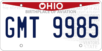OH license plate GMT9985