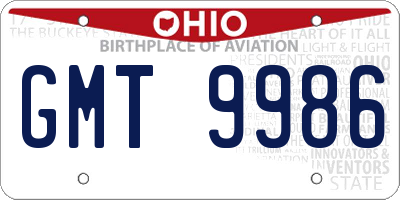 OH license plate GMT9986