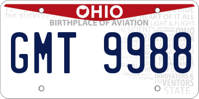 OH license plate GMT9988