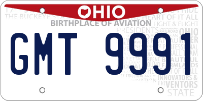 OH license plate GMT9991