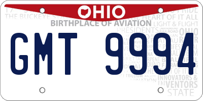 OH license plate GMT9994
