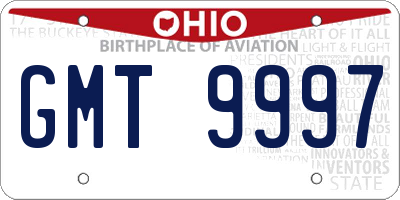 OH license plate GMT9997