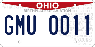 OH license plate GMU0011