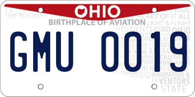 OH license plate GMU0019