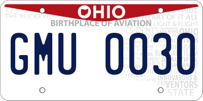 OH license plate GMU0030