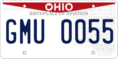 OH license plate GMU0055