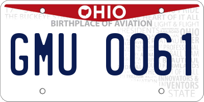 OH license plate GMU0061