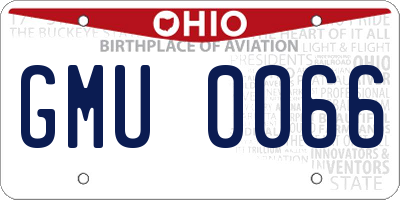 OH license plate GMU0066