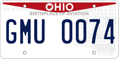 OH license plate GMU0074