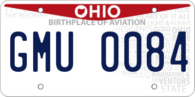 OH license plate GMU0084