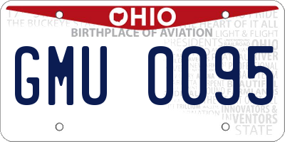 OH license plate GMU0095