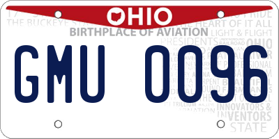 OH license plate GMU0096