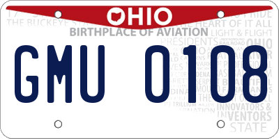 OH license plate GMU0108