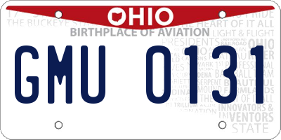 OH license plate GMU0131