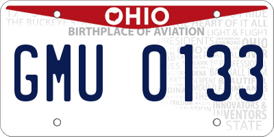 OH license plate GMU0133
